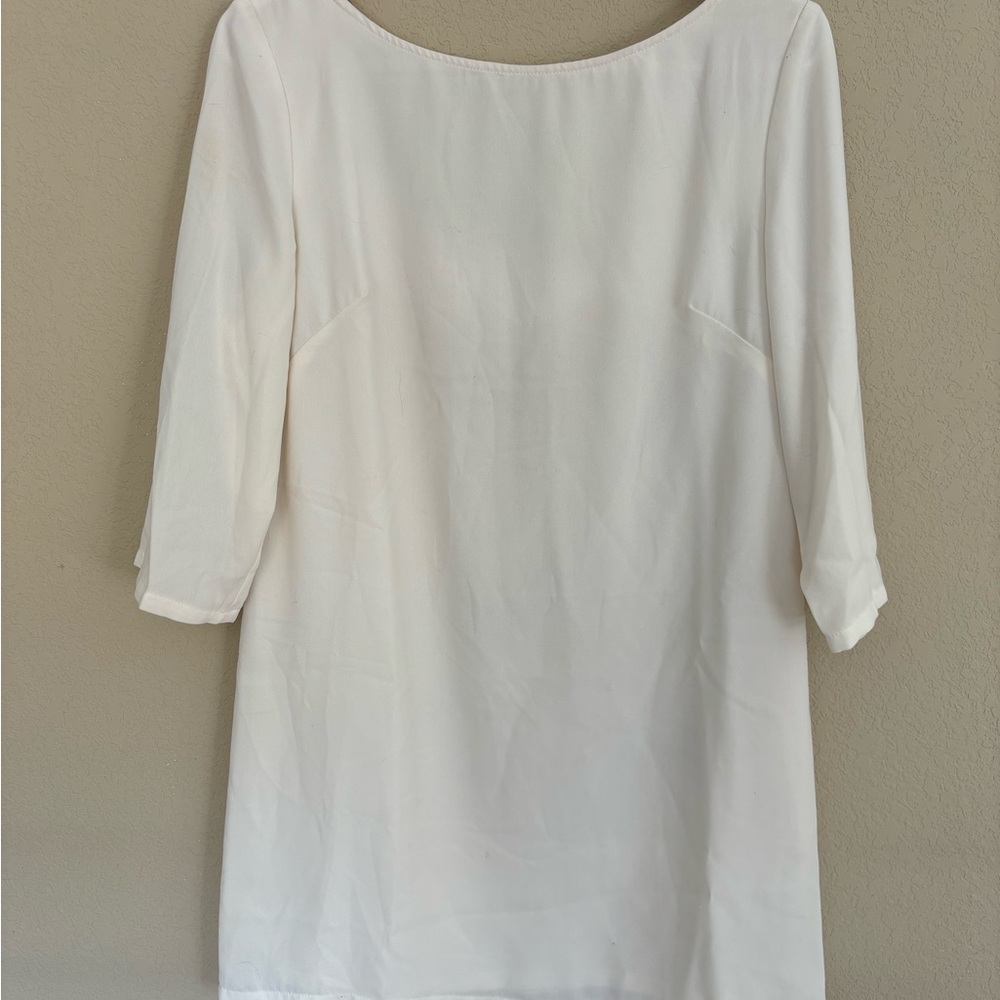 White dress with half sleeves